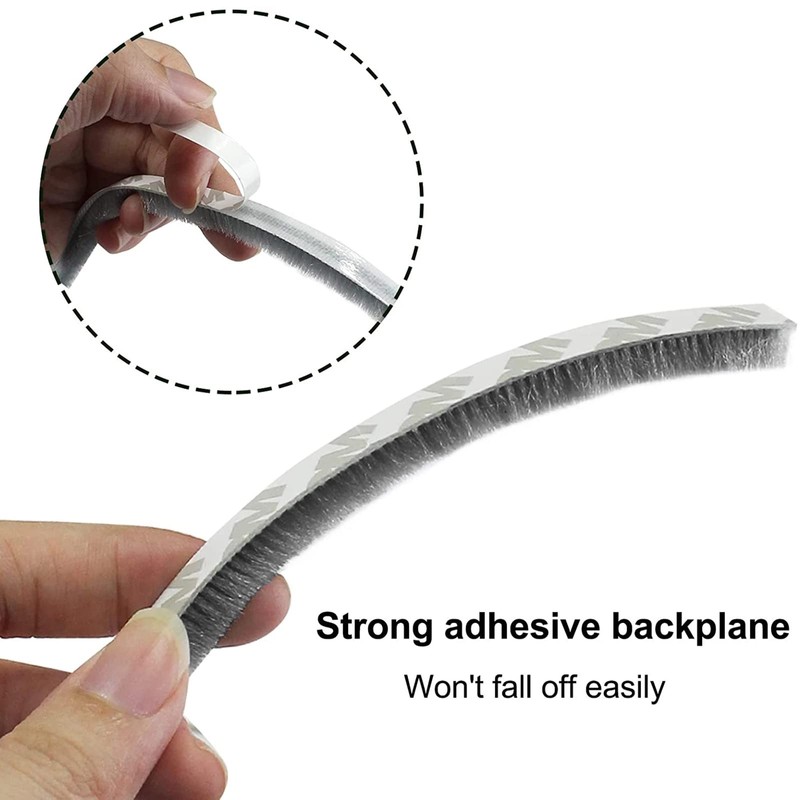 Weather Stripping Brush, 32.8FT Pile Self Adhesive Weather Stripping, Weatherstrip