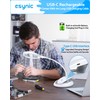 eSynic Desktop Magnifying Glass with Light-Rechargeable 800mAh LED Magnifier –