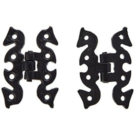 MerriwayÂ® BH01795 (2 Pcs) Butterfly Snake Cupboard Cabinet Door Hinge, 68mm (2.11/16 inch) Black Antique - Pack of 2 Pieces