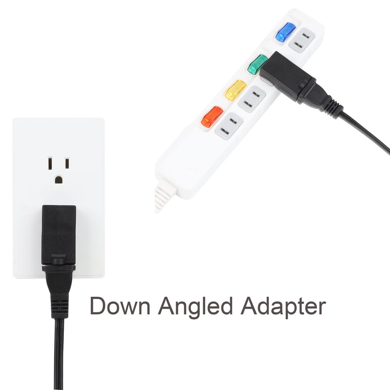 Polarized 2-Prong L Type Adapter, Vertical Right Angled Down Angle