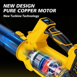 ALSO GO Leaf Blower Cordless, 21V Cordless Blower with 2 x 6.0Ah Battery, 540 CFM 170 MPH Battery Powered Leaf Blower,6-Variable Speed Lightweight Handheld Blower, for Patio Garden, Yard