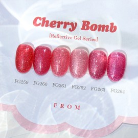 From the Nail Cherry Balm Syrup Reflective Glitter Gel 6-piece set / 프롬더네일 체리밤 시럽 반사 글리터젤 6종세트