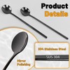 6 Pcs Black Coffee Spoons for Coffee Bar, Small and