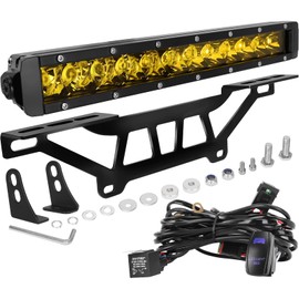 Drieaco Maverick X3 Shock Tower Yellow Light Bar with Mount Bracket and Rocker Switch Wiring Harness Kit for 2017-2025 Can-Am Maverick X3 & X3 MAX Accessories, UTV 60W Super Bright 12" LED Light Bar