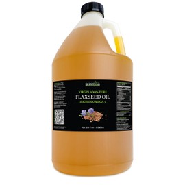 GreenIVe Flax Seed Oil 100% Pure Cold Pressed – Grown in USA, High Vegan Omega 3 6 9 Fatty Acids – Premium Flaxseed Oil – Non-GMO, Bulk (1 Gallon)