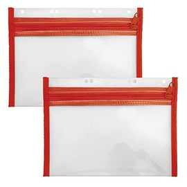 VELOFLEX A435002 Document Case with Zip, Pack of 2, DIN A5, Filable, Red, VELOBAG XXS, Zip Pocket