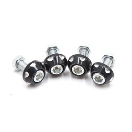 uxcell 4Pcs Black Aluminum Alloy Decorative License Plate Bolt Screw for Car Motorcycle