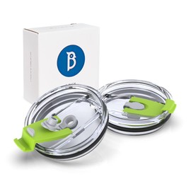 Bluwing 20 oz Tumbler Lids for Yeti, SUNWILL, WETOWETO Tumbler and More, 2 Pack Spill Proof Lids for 20oz Tumblers, Cup (Green)