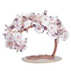 mookaitedecor Natural Amethyst & Rose Quartz Crystal Tree with Agate