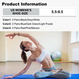 Pilates Grip Socks for Women Non Slip Grippy Athletic Yoga Socks for Barre Ballet Hospital 3 Pairs