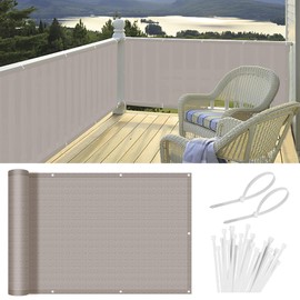 HENG FENG Balcony Privacy Screen 0.8x3m, Screen Fence Cover (HDPE), 95% UV Protection for Deck, Patio, Backyard, Outdoor Pool, Porch, Railing,Ochre