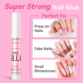 Makartt Nail Glue for Artificial Nails - Pack of 10 Nail Glue Nail Glue for Tips Extra Strong, Quick Drying in 5 Seconds, for Gel Nails, Glitter, Rhinestones, Diamante