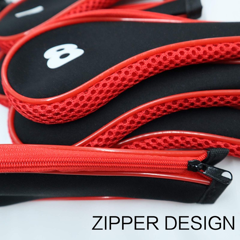 Golf Iron Head Covers Neoprene Long Cover with Zipper 10