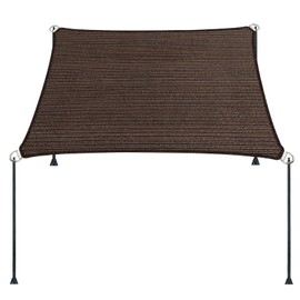 ENOCHZANG 7' x 10' Brown Straight Edge Sun Shade Sail, Rectangle Awning Outdoor Shade Cloth Pergola Cover UV Block Fabric- Customized