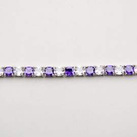 Silver Smile 925 Sterling Silver Ameysht Gemstone Bracelets for Women and Girls|Attractive Tennis Bracelet in 7.25" Length with Secure Lock |Comes in a Suede Pouch