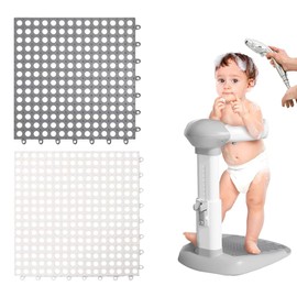 GXGM 2 Stück 170g Baby Badewanne Anti Rutsch Matte,Spleißung Wasserdicht Duschmatte,Fußmatten für Haustiere,Schwimmbad Antirutschmatte Dusche,Spezielles Zubehör für Badezimmer(Dunkelgrau+Weiß)