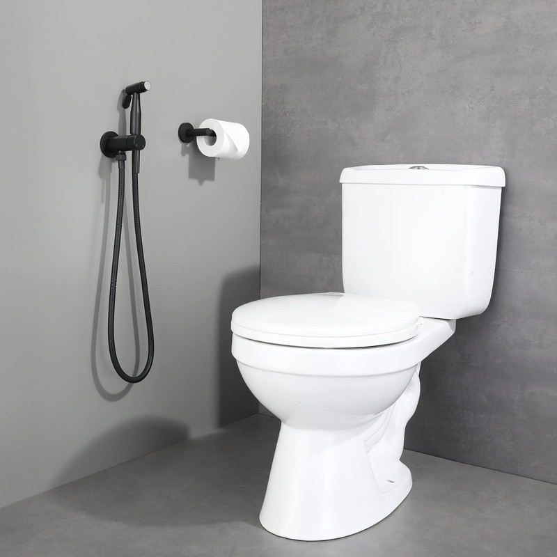 Black Handheld Bidet Sprayer for Toilet Warm Water, WiPPhs Stainless