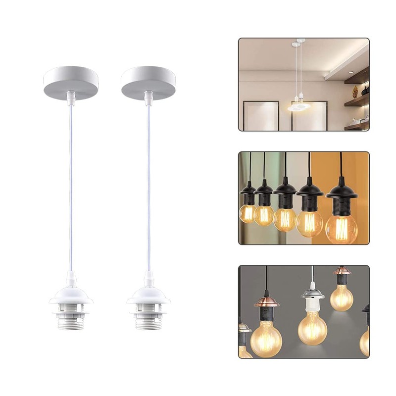 OMIGA 2 Pieces Ceiling Rose Light Fitting Vintage Pendant E27