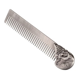 minkissy Beard Oil Comb Portable Beard Comb Retro Design Comb Mustache Wallet Comb Men Mini Beard Combs Wallet Metal Fine Toothed Beard Comb Man Zinc Alloy Decorate Vintage