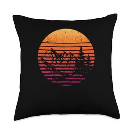 Outdoor Mountain Decor Hiker Gifts Hiking Gear Retro Forest Mountain Hobby Sport Hiker Camping Hiking Throw Pillow, 18x18, Multicolor