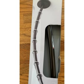 Made By Design By Design 72" Dual Mount Curved bronze Shower Curtain Rod With Tiered End Cap