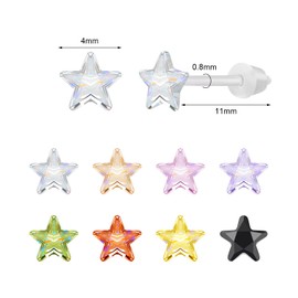 AoedeJ Cubic Zirconia Earrings Plastic Earrings Cute Plastic Post Earrings for Sensitive Ears Hypoallergenic Earrings for Girls Women, Resin, Cubic Zirconia