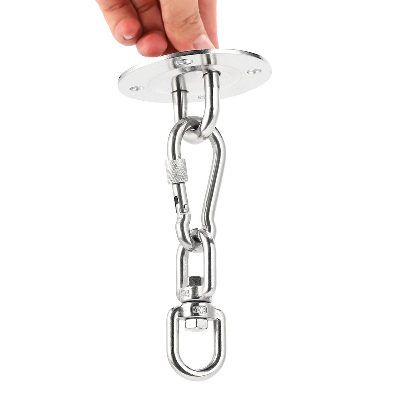 Stainless Steel Hammock/Swing Hanging Kit Ceiling Mounting Plate Snap Hook