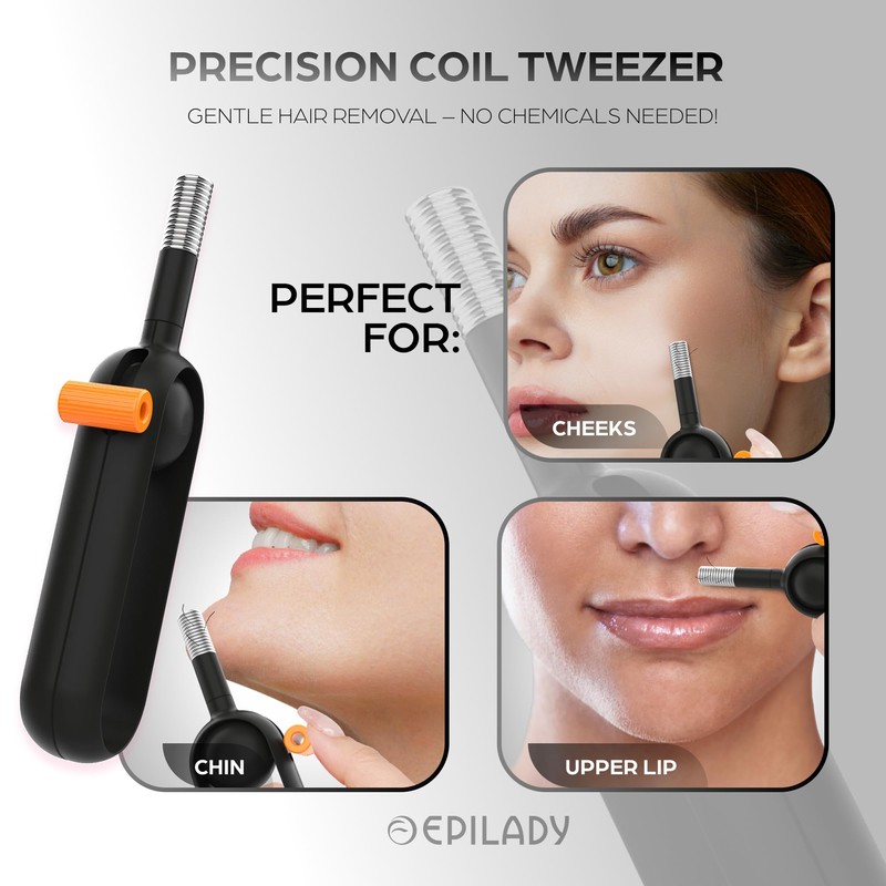 Epilady Precision Coil Tweezer, Facial Hair Remover with Ergonomic Design,
