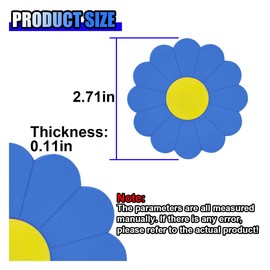 UHANBUT 2PCS Car Cup Coaster, Flower Shaped Silicone Non-Slip Vehicle Drink Holder Insert Mat, Universal 2.75 Inch Waterproof Automotive Interior Decoration Beverage Pad Accessories (Blue)