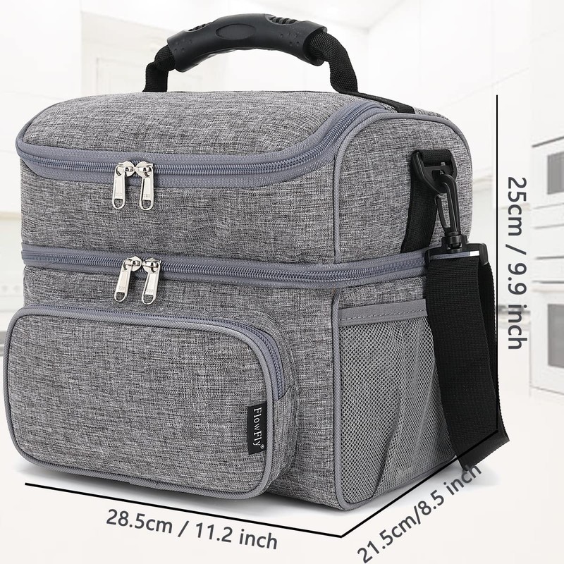 FlowFly Double Layer Cooler Insulated Lunch Bag Adult Lunch Box