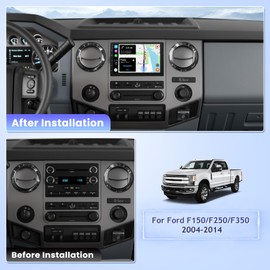 Android Radio Stereo for Ford F150/F250/F350 2004-2014 with Wireless Apple Carplay Android Auto, 7'' Screen Radio Upgrade for Ford F-150 with GPS, WiFi, Bluetooth, FM, SWC, Backup Cam