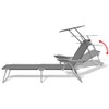 CHARMMA Sun Lounger with Canopy Steel Gray-7.8KG