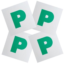 Fully Magnetic Car P Plates for New Pass Drivers Green P Plate with Strong Full Magnet Backing for Greater Adherence, Easy to Attach and Remove Pack of 2 or 4 (4)