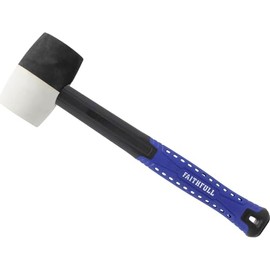 Faithfull FAIRMBWF16 Combination Rubber Mallet - Black/White 16oz Fibreglass Shaft