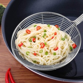 Wire Kitchen Skimmer Spider Strainer Stainless Steel food colander Slotted Ladle Scoop For Pasta Deep Frying Chips