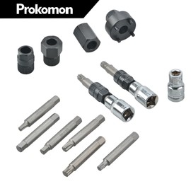 Prokomon 13 Pieces Alternator Pulley Tool Kit; Alternator Pulley Removal Tool for Car Pulley Removal Decoupling Puller