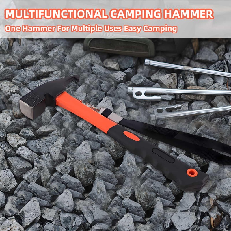 Camping Hammer Tent Puller - Fixed Belt Tent Camping Hammer