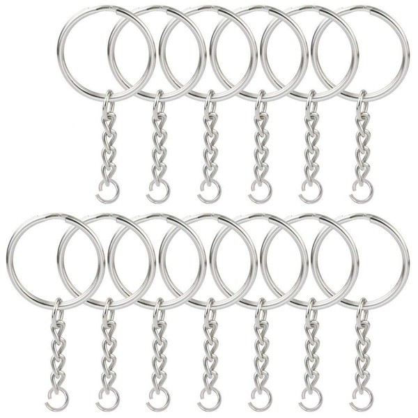 Metal Split Keychain Ring Parts - 50 Key Chains with