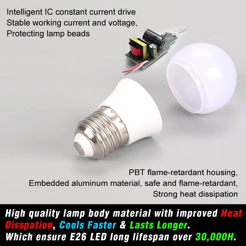 A15/G45 LED Light Bulb 4W Equivalent 40W Halogen Warm White