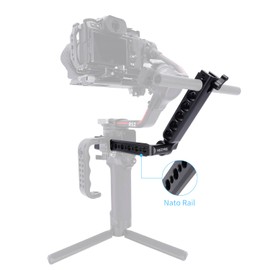 NICEYRIG Side Handle Grip 360° Adjustable knobs Aluminium Alloy Handgrip for DJI RS2/RSC2/RS3/RS3MINI/RS3 Pro/RS4/RS4 Pro Stabilizer Gimbal with Nato Clamp Rosette Mount-558