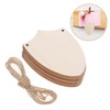 DOITOOL 10Pcs Wooden Shield Cutouts with Jute Twine Unfinished Blank