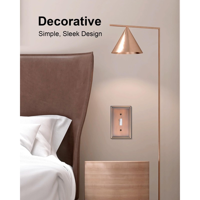TREEWELL 4-Pack Single Toggle Light Switch Cover Plate, Durable Solid