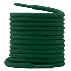 WEGOODZF Sports Shoes Coloured Round Shoelaces: 4 mm Thick Shoe Laces for Trainers, 14 Dark Green