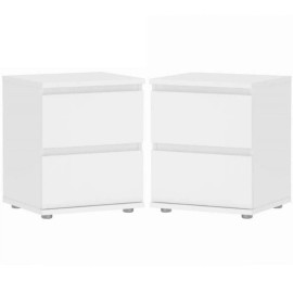 Home Square 2 Piece 2 Drawer Nightstand Set in White
