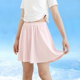 Hyiideong Girls Pull On Shorts Quick Dry Flowy Shorts with Pockets Elastic Athletic Skorts for Fitness Running Cheer Sports Pink 160(13-14 Years)