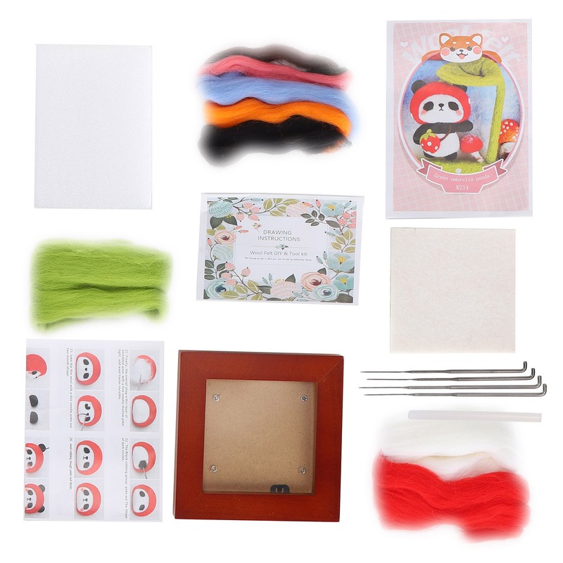 Needle Felting Kit Photo Frame Wool Felting Supplies Animal Plush