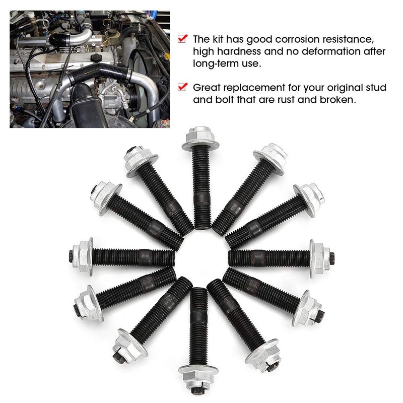24Pcs Exhaust Manifold Stud Nut Kit Fit for Toyota 1HZ