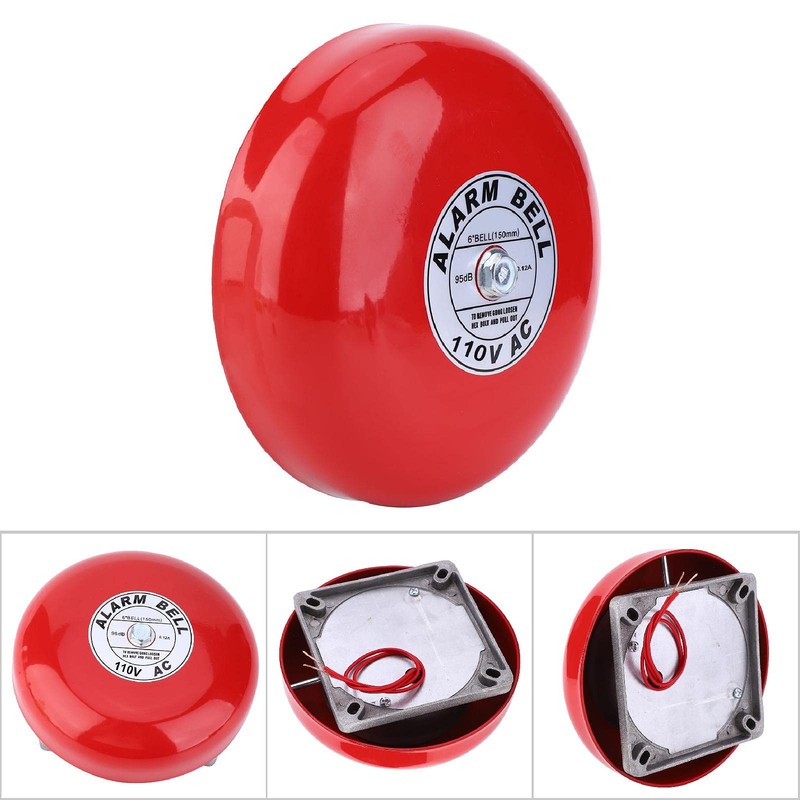 Estink Fire Alarm Bell, CB-6B 95dB 5.9in Aluminum Base Electric