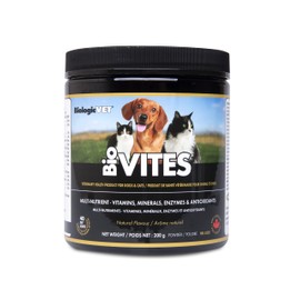 Flora Health BiologicVET BioVITES Complete Multi-Nutrient Supplement - Vitamins, Minerals & Enzymes, Fibre, Lignans, Prebioitc, Antioxidant for Dogs and Cats, 200 g Powder