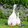Voyyphixa White Goose Decorative Garden Duck Mother and Ducklings Yard